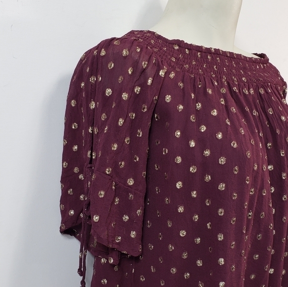 Abercrombie & Fitch Red/Gold Blouse - Picture 2 of 5